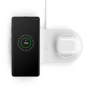 Belkin BoostCharge 10W Dual Wireless Charger 2x Pads - White (includes AC Charger)